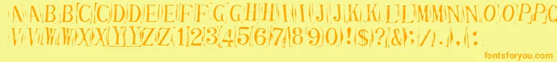 Tickci Font – Orange Fonts on Yellow Background