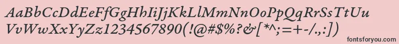 GaramondpremrproMeditcapt-fontti – mustat fontit vaaleanpunaisella taustalla