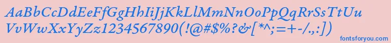 GaramondpremrproMeditcapt Font – Blue Fonts on Pink Background