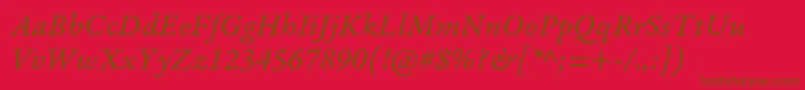 GaramondpremrproMeditcapt-fontti – ruskeat fontit punaisella taustalla