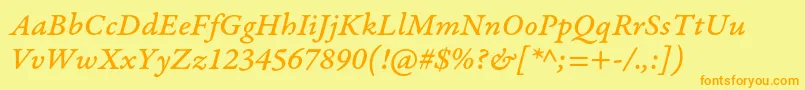 GaramondpremrproMeditcapt Font – Orange Fonts on Yellow Background