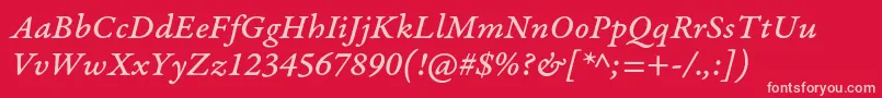 GaramondpremrproMeditcapt Font – Pink Fonts on Red Background