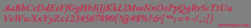 GaramondpremrproMeditcapt Font – Red Fonts on Gray Background