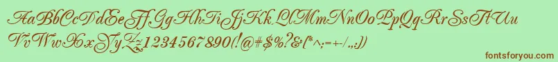 Popularscript Font – Brown Fonts on Green Background