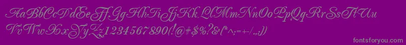 Popularscript Font – Gray Fonts on Purple Background