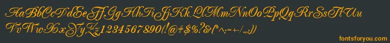 Popularscript Font – Orange Fonts on Black Background