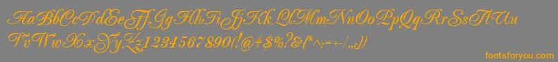Weitere Informationen zur Popularscript-Schriftart Popularscript-Schriftart – Orangefarbene Schriften auf grauem Hintergrund