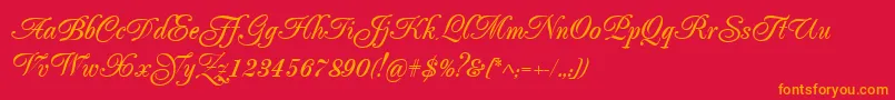 Popularscript Font – Orange Fonts on Red Background