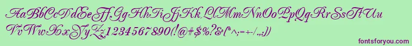 Popularscript Font – Purple Fonts on Green Background