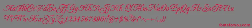 Popularscript Font – Red Fonts on Gray Background