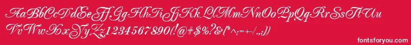 Шрифт Popularscript – белые шрифты на красном фоне