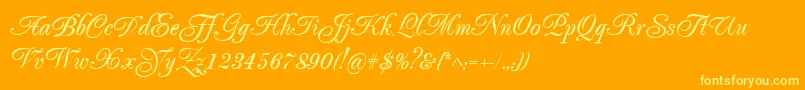 Popularscript Font – Yellow Fonts on Orange Background