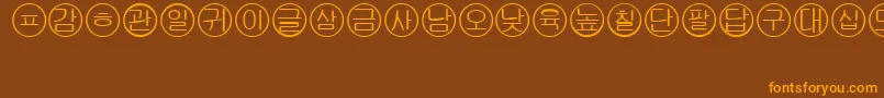 Bullets5koreanRegular Font – Orange Fonts on Brown Background