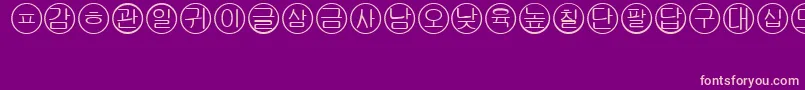 Bullets5koreanRegular Font – Pink Fonts on Purple Background