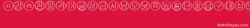 Bullets5koreanRegular Font – Pink Fonts on Red Background