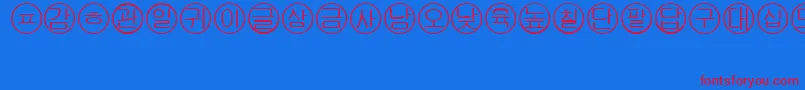 Bullets5koreanRegular Font – Red Fonts on Blue Background