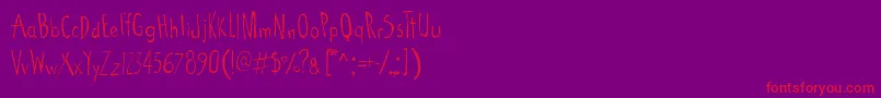 CartoonTunesFlat-Schriftart – Rote Schriften auf violettem Hintergrund