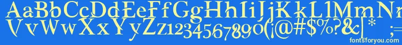 Akbaal Font – Yellow Fonts on Blue Background