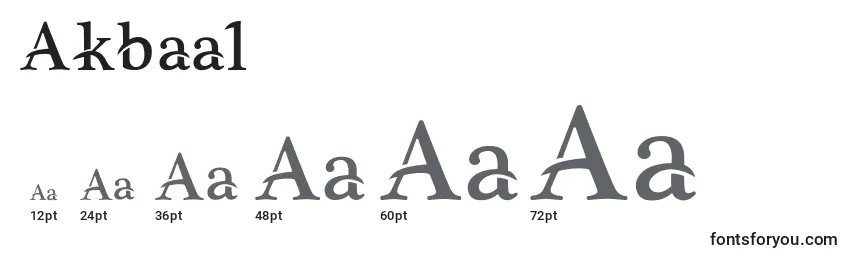 Размеры шрифта Akbaal
