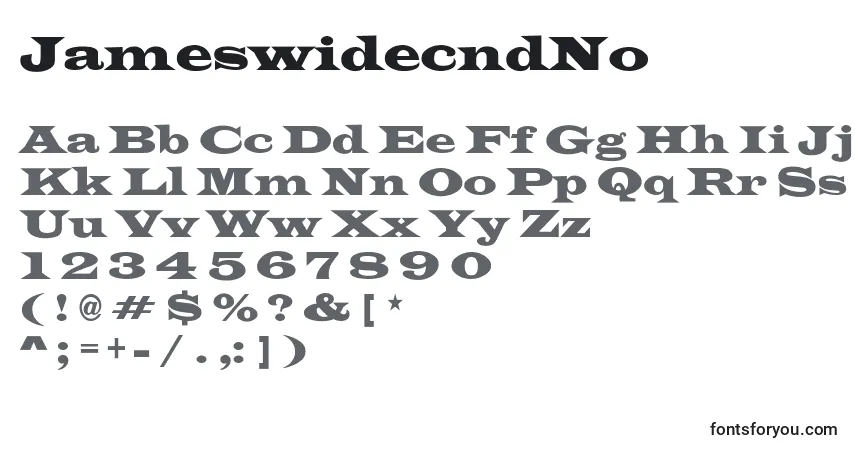 JameswidecndNo-fontti – aakkoset, numerot, erikoismerkit