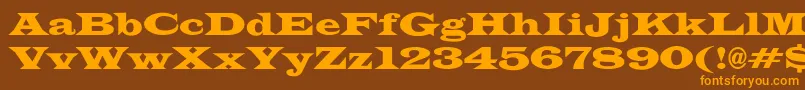 Weitere Informationen zur JameswidecndNo-Schriftart JameswidecndNo-Schriftart – Orangefarbene Schriften auf braunem Hintergrund