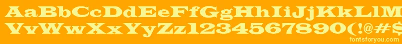 JameswidecndNo-Schriftart – Gelbe Schriften auf orangefarbenem Hintergrund