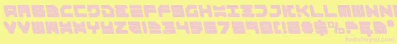 フォントOmega3Leftalic – ピンクのフォント、黄色の背景