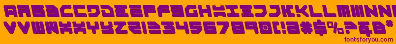 フォントOmega3Leftalic – オレンジの背景に紫のフォント