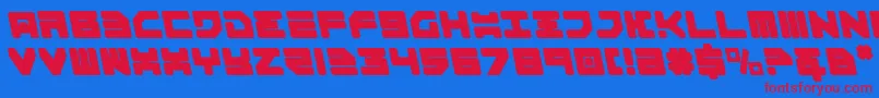 Omega3Leftalic Font – Red Fonts on Blue Background