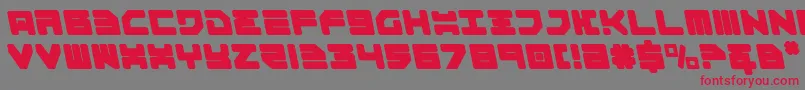 フォントOmega3Leftalic – 赤い文字の灰色の背景