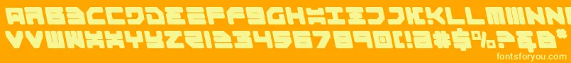 Weitere Informationen zur Omega3Leftalic-Schriftart Omega3Leftalic-Schriftart – Gelbe Schriften auf orangefarbenem Hintergrund