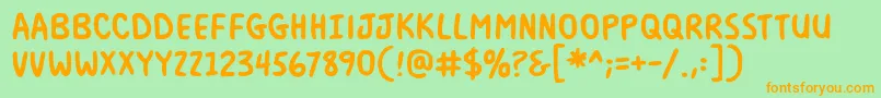 MilkmustachebbBold Font – Orange Fonts on Green Background