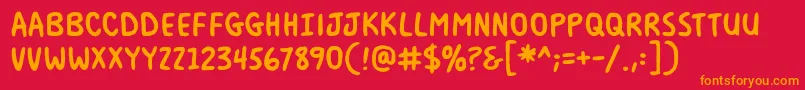 MilkmustachebbBold Font – Orange Fonts on Red Background