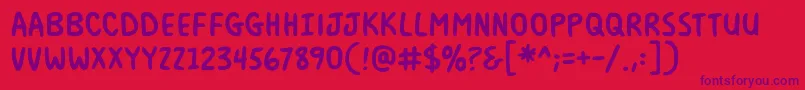 MilkmustachebbBold-Schriftart – Violette Schriften auf rotem Hintergrund