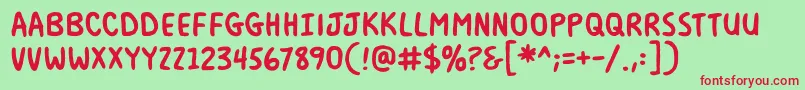 MilkmustachebbBold Font – Red Fonts on Green Background