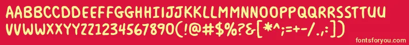 MilkmustachebbBold Font – Yellow Fonts on Red Background