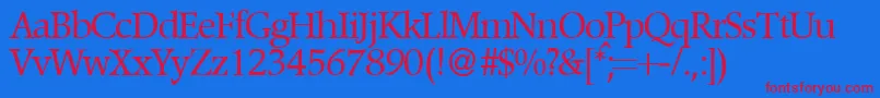 PopperdbNormal Font – Red Fonts on Blue Background