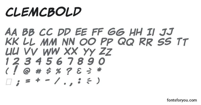 A fonte ClemCbold – alfabeto, números, caracteres especiais