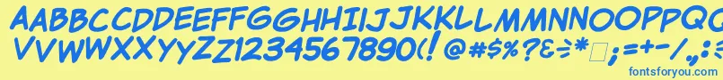 ClemCbold Font – Blue Fonts on Yellow Background