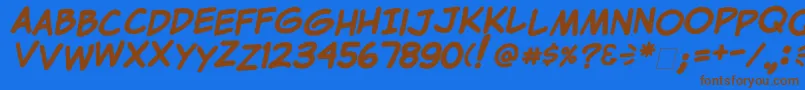 ClemCbold Font – Brown Fonts on Blue Background
