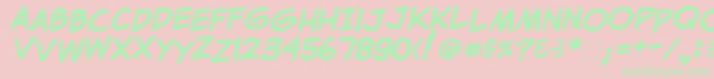 Fonte ClemCbold – fontes verdes em um fundo rosa