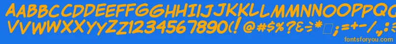 ClemCbold Font – Orange Fonts on Blue Background