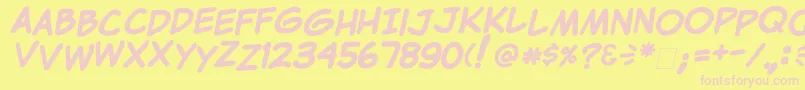 ClemCbold Font – Pink Fonts on Yellow Background