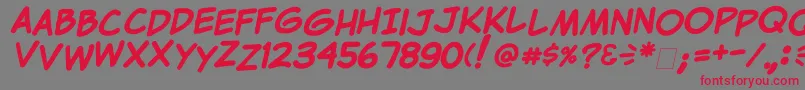 ClemCbold Font – Red Fonts on Gray Background