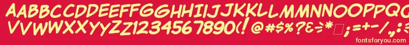ClemCbold Font – Yellow Fonts on Red Background