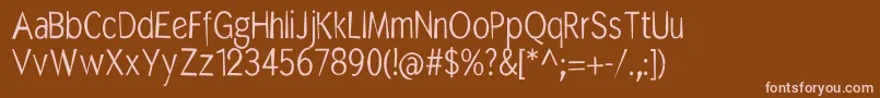 MkabelroughRandom Font – Pink Fonts on Brown Background