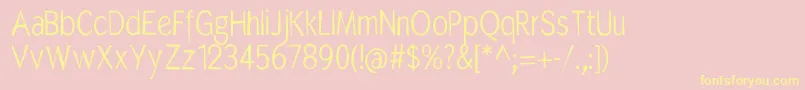 MkabelroughRandom Font – Yellow Fonts on Pink Background