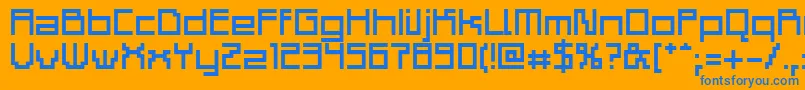 フォントAdelp – オレンジの背景に青い文字