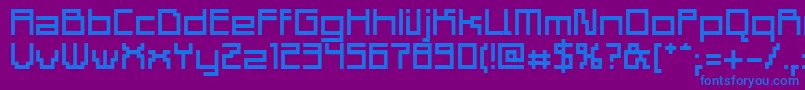 フォントAdelp – 紫色の背景に青い文字