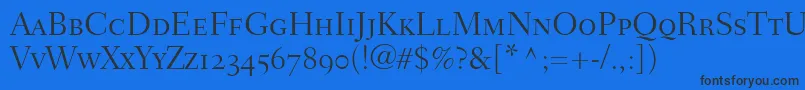 FairfieldLh45LightSmallCapsOldStyleFigures Font – Black Fonts on Blue Background